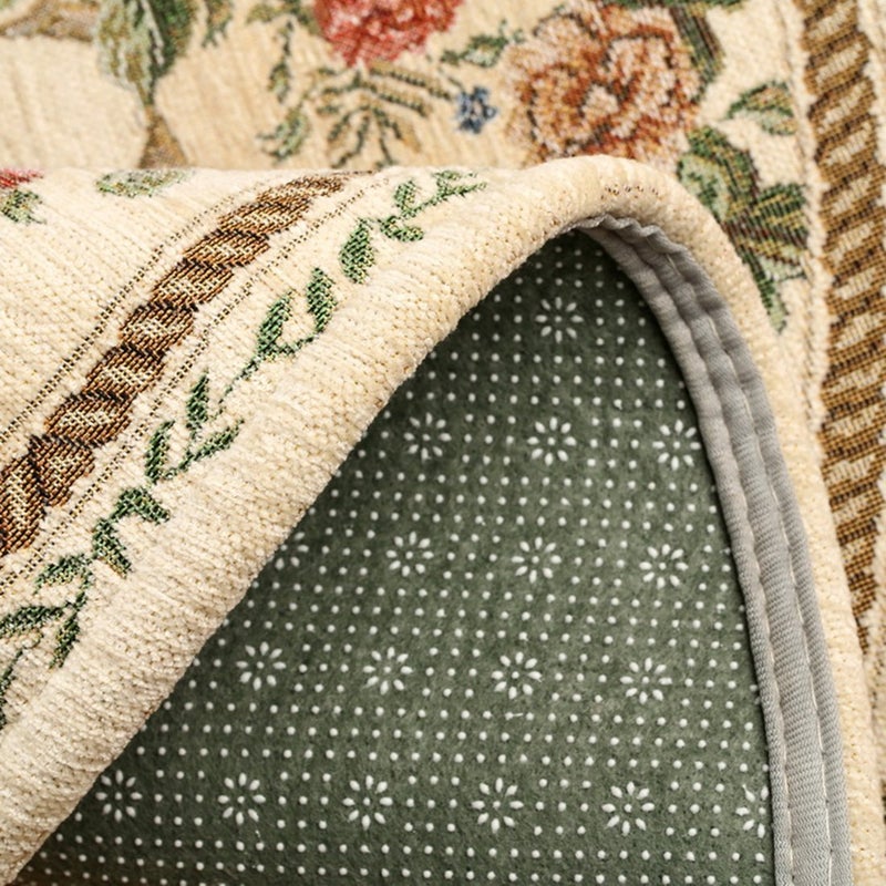 UKELER سجادة دائرية تقليدية جديدة من مجموعة UKELER الملكية لتزيين المنزل، سجادات دائرية مزخرفة لغرفة النوم، 3'x3'  - Image 5